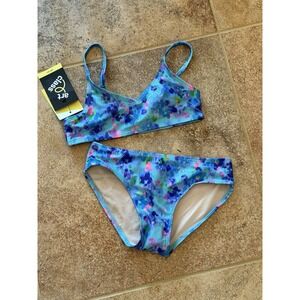 Art Class Girls Tropical Floral 2-Piece Bikini Swimsuit Set Size S (6/7) NWT